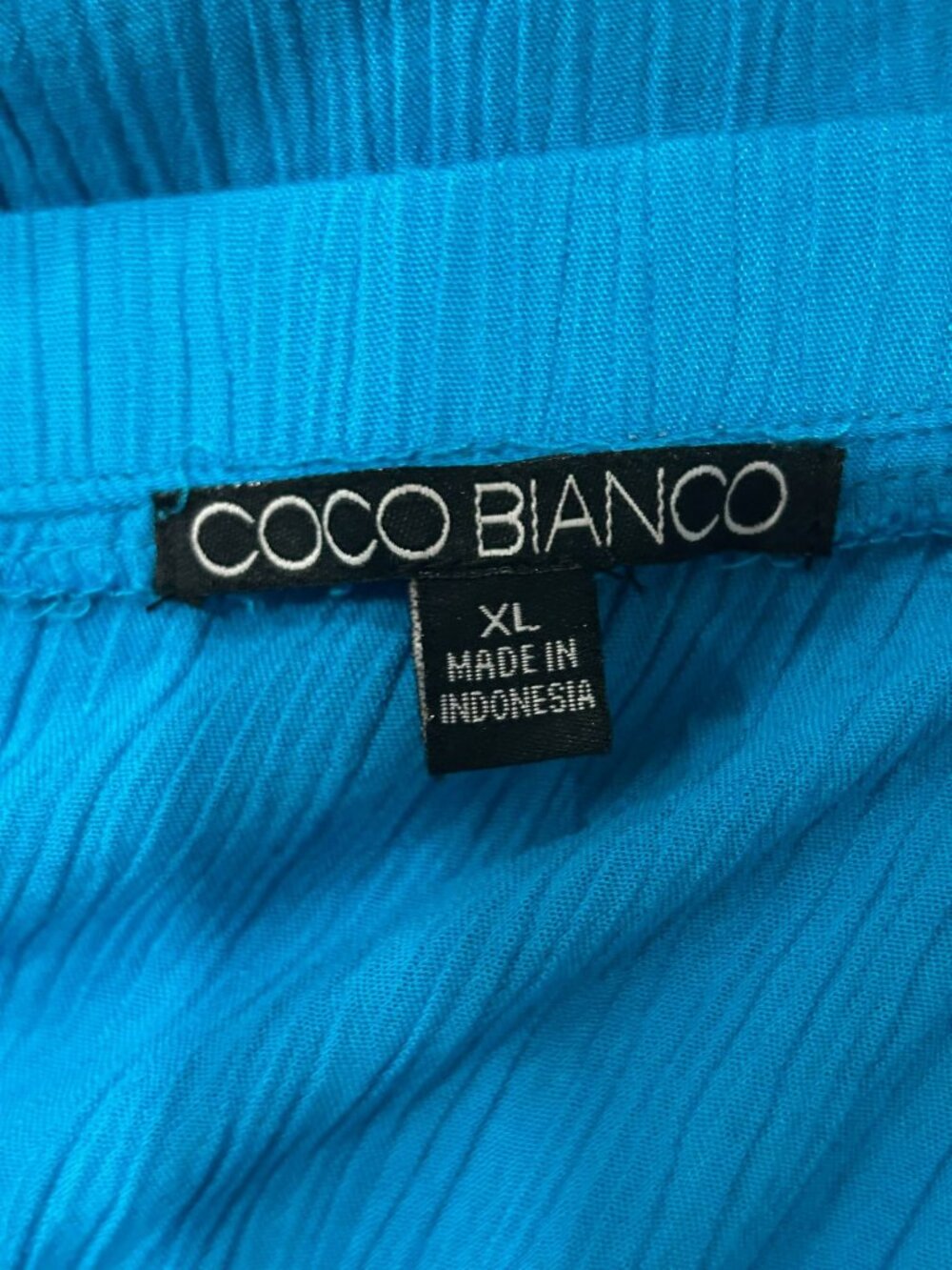 Coco Bianco XL Blue Hi Low Ruffle Hem Strapless Tube Top Blouse Boho Whimsical - Picture 5 of 10